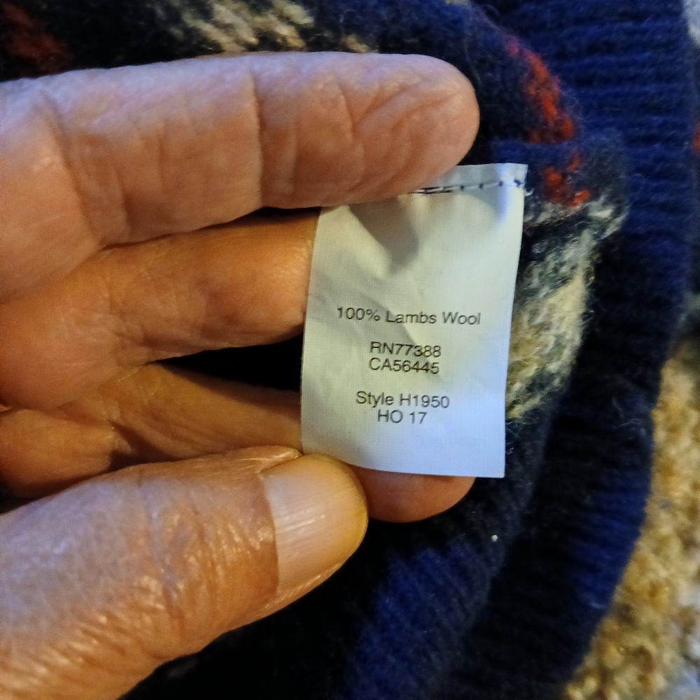 J.CREW 100% LAMBSWOOL Crewneck Fair Isle Sz L - Picture 9 of 9